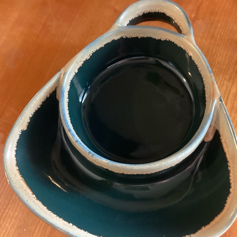 Vintage LTD Commodities drip, glazed Chip and Dip or Soup and Crackers Stoneware